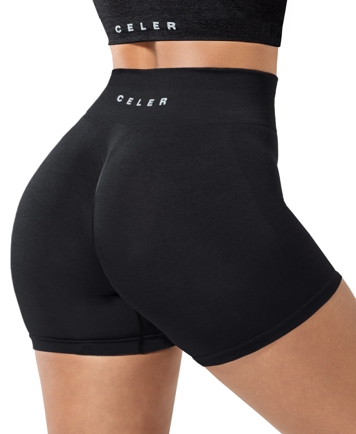 CELER Chemistry Womens Seamless Scrunch Workout Shorts 4" Inseam