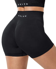 CELER Chemistry Womens Seamless Scrunch Workout Shorts 4" Inseam