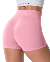 CELER Chemistry Womens Seamless Scrunch Workout Shorts 4" Inseam