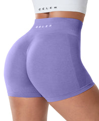 CELER Chemistry Womens Seamless Scrunch Workout Shorts 4" Inseam