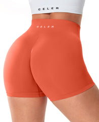 CELER Chemistry Womens Seamless Scrunch Workout Shorts 4" Inseam