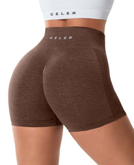 CELER Chemistry Womens Seamless Scrunch Workout Shorts 4" Inseam